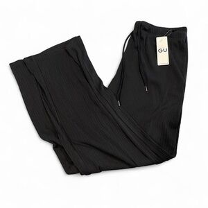 NWT Black Ribbed GU Pants – Adjustable Waist, Relaxed Fit – Sz XL (28-30”)